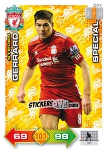 Sticker Steven Gerrard - Liverpool FC 2011-2012. Adrenalyn XL n. 71 - Panini