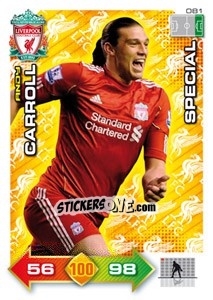 Sticker Andy Carroll - Liverpool FC 2011-2012. Adrenalyn XL n. 81 - Panini