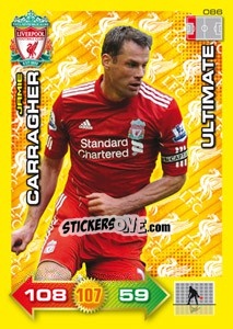 Sticker Jamie Carragher - Liverpool FC 2011-2012. Adrenalyn XL n. 86 - Panini