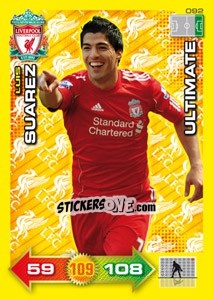 Sticker Luis Suarez - Liverpool FC 2011-2012. Adrenalyn XL n. 92 - Panini