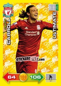Cromo Andy Carroll - Liverpool FC 2011-2012. Adrenalyn XL - Panini