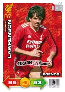 Figurina Mark Lawrenson - Liverpool FC 2011-2012. Adrenalyn XL n. 103 - Panini