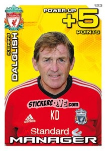 Sticker Kenny Dalglish - Manager - Liverpool FC 2011-2012. Adrenalyn XL n. 123 - Panini