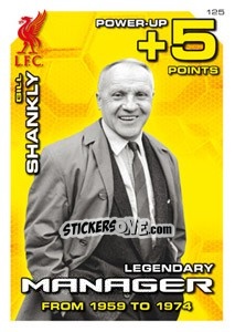 Figurina Bill Shankly - Legendary Manager - Liverpool FC 2011-2012. Adrenalyn XL n. 125 - Panini
