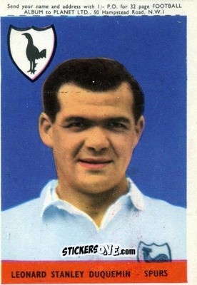 Cromo Leonard Duquemin - Footballers 1958-1959
 n. 34a - A&BC