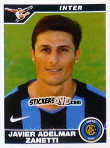 Sticker Javier Zanetti - Calciatori 2004-2005 n. 155 - Panini