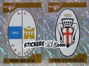 Figurina Scudetto Pro Sesto/Pro Vercelli (a/b)