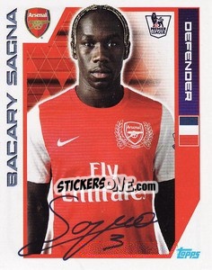 Sticker Bacary Sagna - Premier League Inglese 2011-2012 n. 8 - Topps