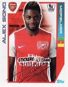 Figurina Alex Song - Premier League Inglese 2011-2012 - Topps