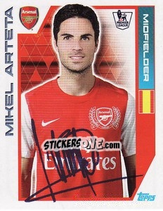 Sticker Mikel Arteta - Premier League Inglese 2011-2012 - Topps