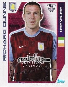 Sticker Richard Dunne - Premier League Inglese 2011-2012 - Topps