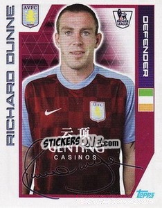 Sticker Richard Dunne - Premier League Inglese 2011-2012 n. 32 - Topps