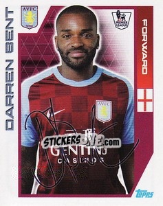 Figurina Darren Bent - Premier League Inglese 2011-2012 - Topps