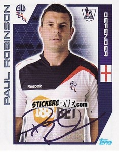 Figurina Paul Robinson - Premier League Inglese 2011-2012 - Topps