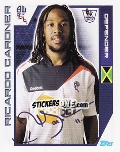 Sticker Ricardo Gardner - Premier League Inglese 2011-2012 n. 79 - Topps