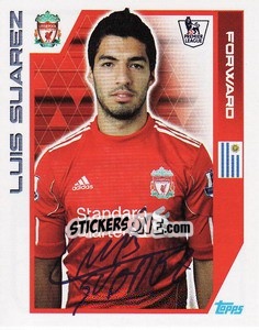 Figurina Luis Suarez - Premier League Inglese 2011-2012 - Topps