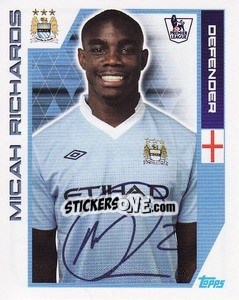 Sticker Micah Richards - Premier League Inglese 2011-2012 - Topps