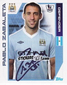 Sticker Pablo Zabaleta - Premier League Inglese 2011-2012 n. 189 - Topps