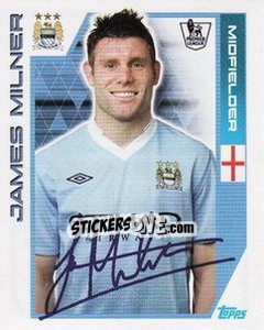 Sticker James Milner - Premier League Inglese 2011-2012 n. 191 - Topps