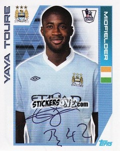 Sticker Yaya Toure - Premier League Inglese 2011-2012 n. 195 - Topps