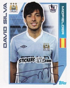 Sticker David Silva - Premier League Inglese 2011-2012 n. 196 - Topps