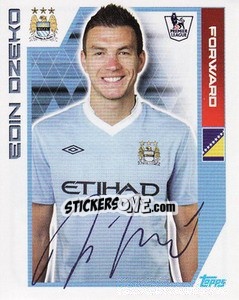 Figurina Edin Dzeko - Premier League Inglese 2011-2012 - Topps