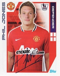 Sticker Phil Jones - Premier League Inglese 2011-2012 n. 207 - Topps