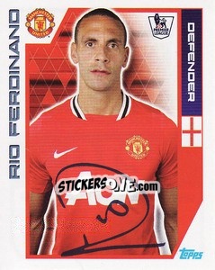 Sticker Rio Ferdinand - Premier League Inglese 2011-2012 n. 210 - Topps