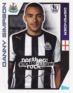 Sticker Danny Simpson - Premier League Inglese 2011-2012 n. 252 - Topps