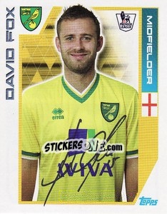 Sticker David Fox - Premier League Inglese 2011-2012 n. 281 - Topps