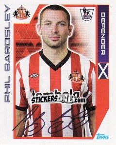 Sticker Phil Bardsley - Premier League Inglese 2011-2012 n. 336 - Topps