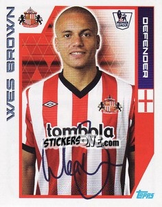 Sticker Wes Brown - Premier League Inglese 2011-2012 n. 338 - Topps