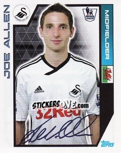 Sticker Joe Allen - Premier League Inglese 2011-2012 n. 367 - Topps