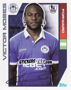 Figurina Victor Moses - Premier League Inglese 2011-2012 - Topps