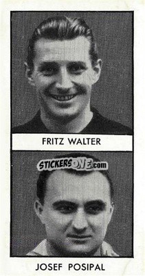 Sticker Fritz Walter / Josef Posipal - Adventure World Cup Footballers 1958
 n. 12 - D.C. Thomson