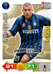 Sticker Walter Samuel - Calciatori 2011-2012. Adrenalyn XL n. 140 - Panini