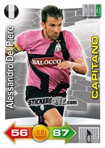 Sticker Alessandro Del Piero (Capitano) - Calciatori 2011-2012. Adrenalyn XL n. 174 - Panini