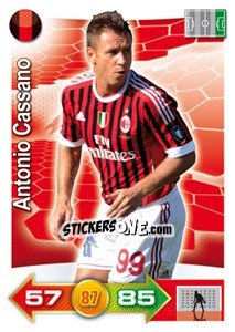 Cromo Antonio Cassano - Calciatori 2011-2012. Adrenalyn XL - Panini