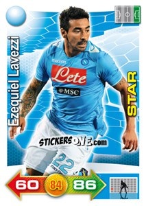 Sticker Ezequiel Lavezzi - Calciatori 2011-2012. Adrenalyn XL n. 255 - Panini