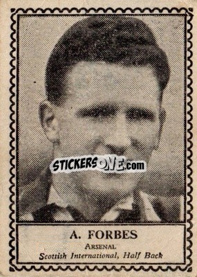 Sticker Alex Forbes - Famous Footballers 1949-1950
 - Barratt & Co.
