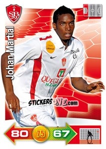 Sticker Johan Martial - FOOT 2011-2012. Adrenalyn XL n. 54 - Panini