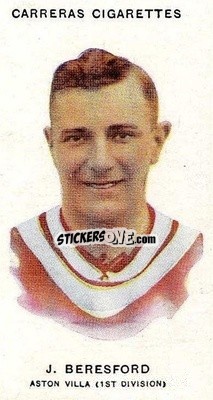 Cromo Joseph Beresford - Footballers 1934
 n. 16a - Carreras