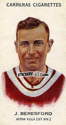 Sticker Joseph Beresford - Footballers 1934
 - Carreras