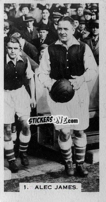 Sticker Alex James - Footballers in Action 1934
 - Gallaher Ltd.
