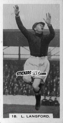 Figurina Len Langford - Footballers in Action 1934
 n. 18 - Gallaher Ltd.
