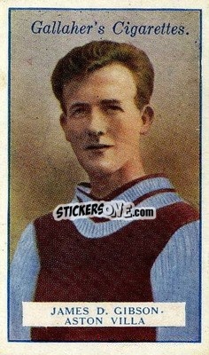 Cromo James D Gibson - Footballers 1928
 n. 71 - Gallaher Ltd.
