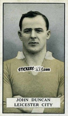 Sticker J. Duncan - Famous Footballers 1925
 n. 27 - Gallaher Ltd.
