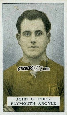Sticker J.G. Cock - Famous Footballers 1925
 - Gallaher Ltd.
