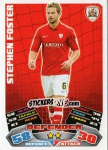 Sticker Stephen Foster - NPower Championship 2011-2012. Match Attax n. 3 - Topps
