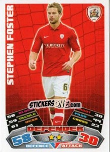 Sticker Stephen Foster - NPower Championship 2011-2012. Match Attax - Topps